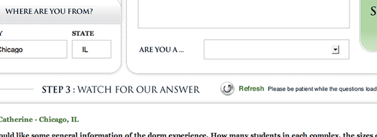 Admissions Chat Screenshot