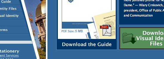 Official University Visual Identity Guidelines Screenshot
